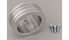 3groove 6091 March Performance Crankshaft Pulley Vbelt Aluminum Clear Powdercoated Chevy Sb