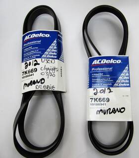 7k669 Acdelco Lot Of 2 Ac Delco Professional Serpentine Belt Standard V-ribbed 1 Used