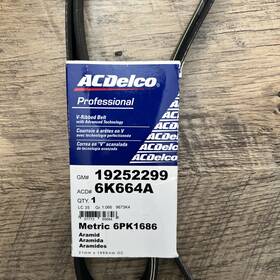 6k664a Acdelco Professional Gold Standard V-ribbed Serpentine Belt