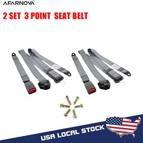 3654250930 Afarnova 2pcs For Isz 3 Point Harness Seat Strap Lap Belt Grey