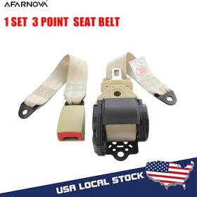 5858381680 Afarnova 1set Fits Tyt 3 Point Shoulder Adjustable Replace Seat Belt Cars Universal Beige