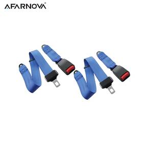719335461 Afarnova 1x 2pt Fixed Harness Seat Belt Lap Strap Adjustable Buckle Blue