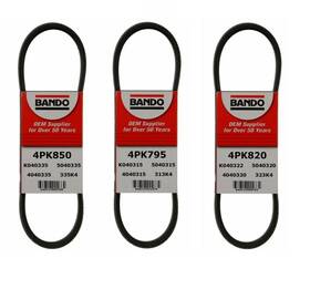 3-belt Bando 4 820b 795b 850b For Honda Civic 1996-00 Oem Kit Ac-pwr-alt 4pk795 - 4pk820 4pk850