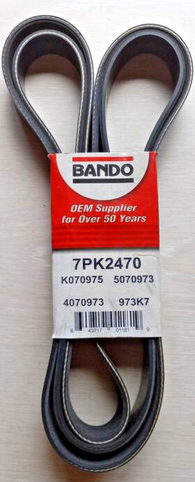 Bando 649717011819 For Dodge Ram 2500 1998-2002 7pk2470 Rib Ace V-ribbed Serpentine Belt