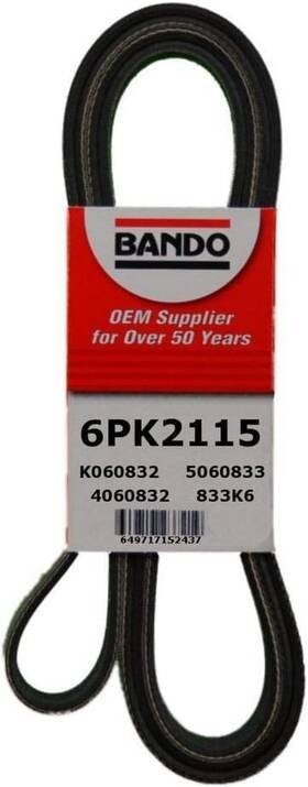 Bando 649717152437 Usa 6pk2115 Oem Quality Serpentine Belt Black
