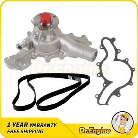 Dre09295 Dr. Engine Autoparts Water Pump With Ac Serpentine Belt 6pk2225 For 2005-2010 Ford Mustang Base 4.0l