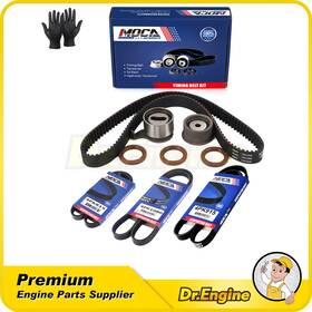 Dre10776 Dr.engine Autoparts Timing Belt Kit 3x Drive 4pk815 4pk915 4pk1080 For 1998 Toyota Tercel 1.5l