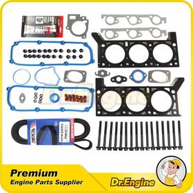 Dr. Engine Autoparts Dre11322 Head Gasket Bolts Set With Serpentine Belt Fit 2005-2007 Chrysler Dodge 3.3l