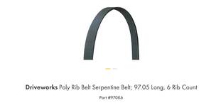 970k6 Drive Works 887220653663 Serpentine Belt