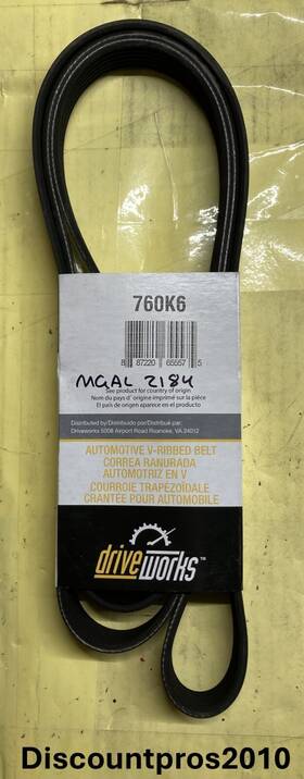 760k6 Driveworks Serpentine Belt Land Rover Gmc Jeep Chevy Porsche 1987-2024