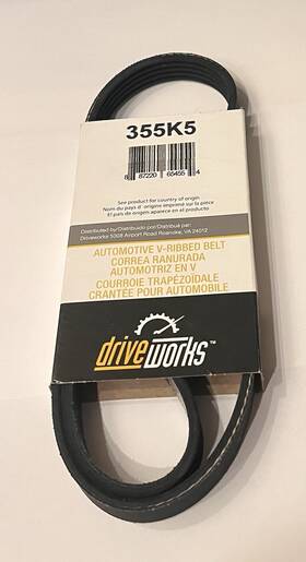 355k5 Driveworks 887220654554 V- Belt 5pk900 Fits Bmw Kia Hyundai Ford