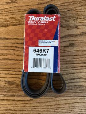 646k7 Durast Duralast Serpentine Belt 7pk1640 64.6 Inch 7 Rib Honda Civic 06 11 Fast Ship