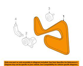 6e5z-8620-b Ford Oem Oem-serpentine Drive Fan Belt 6e5z8620b