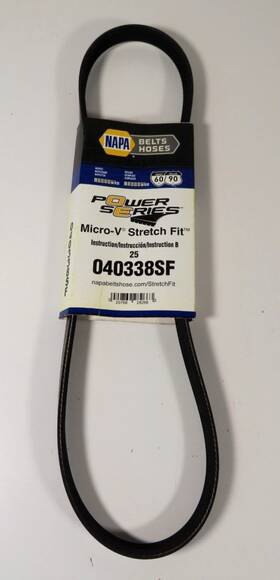 040338sf Gates Napa 25 40338sf Serpentine Belt Premium Power Series Oe Stretch Fit Micro-v