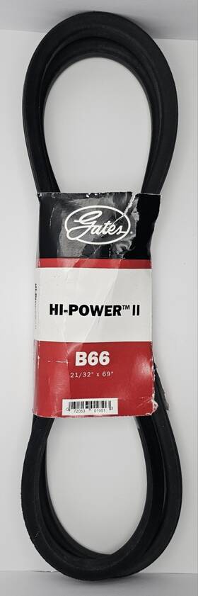 Gates 072053019513 New Genuine B66 Hi-power Ii Classical Section Wrapped V-belt 21/32 Inch X 69