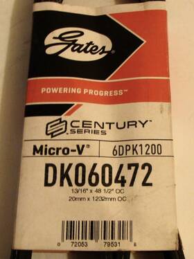 6dpk1200 Gates Dk060472 Century Series Serpentine Dual Sided Micro-v Belt