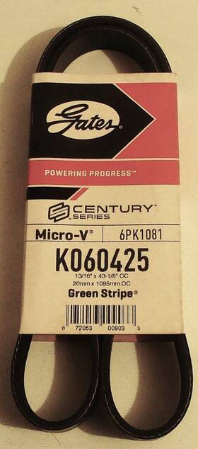 K060425 Gates Green Stripe Century Series Micro-v Serpentine Belt 6pk1081