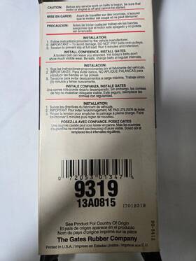 Xl9319 Gates Automotive High Capacity V-belt