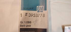 3953778 General Motors Gm# Nos Fan Belt Ncrs Vintage Real Gm With The Correct Writing