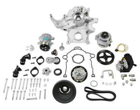 Holley 090127109151 20-290 Complete Front Accessory System - Mid-mount Natural Cast Finish