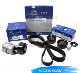 Hyundai Kia Cnv967 Oem V-belt And Tensioner Idler Pulley Kit For 2011-2014 2.0l 2.4l
