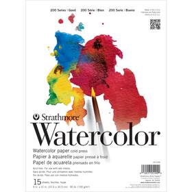 251110 Mapco Strathmore Watercolor Paper Pad 11 Inch X15 -90lb Student Grade 15 Sheets