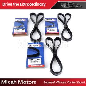 Micahsp205667 Micah Motors Epdm 3pc Serpentine Drive Belt Set Alternator- A/c-ps For 03-07 Kia Sorento 3.5l