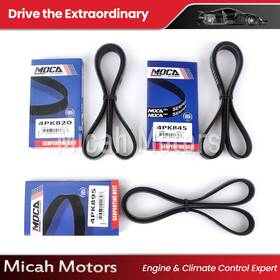 Micahsp374050 Micah Motors Epdm Alt-ac-pwr 3 Drive Belt Set For 1997-2001 Honda Crv 4pk820 4pk845 4pk895