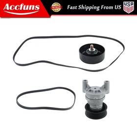 Afu66320f Munirater Serpentine Belt Tensioner Pulley Kit For Gmc Sierra 3500 Hd 1500 2009-14