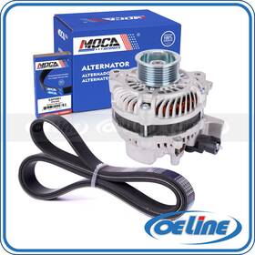 Oean11630 Oeline Autoparts 7-groove Pulley Alternator With Belt For 06-11 Honda Civic 1.8l 80a 12v Cw Without Ac