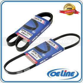 Oesp01296 Oeline Autoparts 2x Epdm Serpentine Drive Belt For 1988-1991 Toyota Camry 2.5l V6 3pk760 6pk1055