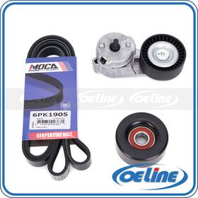 Oesp08440 Oeline Autoparts Serpentine Belt Component Kit For 2000-2006 Jeep Wrangler 4.0l L6 Gas Ohv
