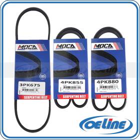Oesp12259 Oeline Autoparts 3x Drive Belt Set Alternator-a/c-ps For 2001-2006 Hyundai Elantra 2.0l L4