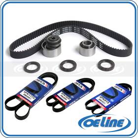 Oetbk01927 Oeline Autoparts Timing Belt 3x Serpentine Belts For 93-97 Mazda 626 01-03 Protege 2.0l