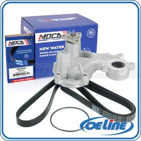 Oewp10552 Oeline Autoparts 3-bolt Pulley Flange Water Pump With Belt For 2014-2022 Ford Mustang 5.0l 5.2l