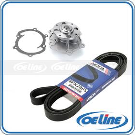 Oewp12182 Oeline Autoparts Water Pump With Belt For 10-12 Cadillac Srx Chevrolet Gmc Saab V6 2.8l 3.0l 3.6l