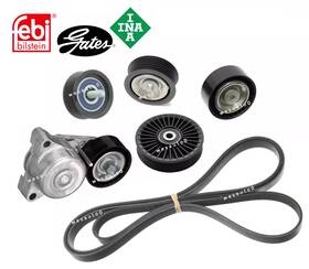 6m2505352745806 Oes Original Febi-gates-ina Belt Tensioner Idler Pulley Drive Kit 6pcs For Benz S550 Base 14-17