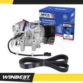 Winbest Autoparts Wbac80sp01 7-groove Pulley Ac Compressor With Clutch Serpentine Belt For 06-11 Honda Civic L4