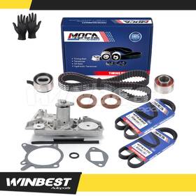 Winbest Autoparts Wbtbk23wpsp4725 Timing Belt Kit Water Pump 2x Drive Belts For Kia 04-05 Rio 1.6l 4pk880 4pk970