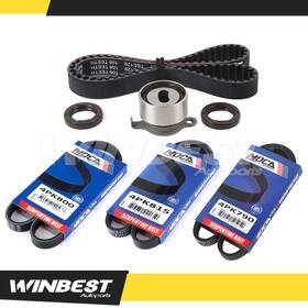 Winbest Autoparts Wbtbk34sp353696 Timing Belt 3x Drive For 1993 Honda Civic/del Sol 1.5l 4pk800 4pk815 4pk790