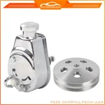 Chrome Saginaw Power Steering PUMP+2 Groove Aluminum Keyway Pulley For Chevy Gm. Fixed Price $108.11.