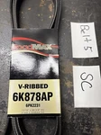 Roadmax Serpentine Belt Automotive Ribbed 6K878AP. Fixed Price $13.50.