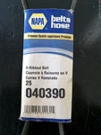 Napa Automotive V-ribbed Belt 25040390 (msrp) $38.39 New, Old Stock. Fixed Price $20.00.