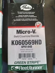 New Gates K060569HD Green Stripe Heavy Duty Serpentine Belt 13/16" X 57-1/2". Fixed Price $28.50.