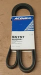 New Genuine Acdelco V-ribbed Serpentine Belt 5K757 Gm # 88932641. Fixed Price $23.99.