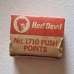 Vintage Box Red Devil No. 1710 Push Points Metal. Fixed Price $5.00.