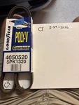 4050520 Goodyear Gatorback Serpentine Belt Made Usa 5PK1320 Nos Oem Sold Sep. Fixed Price $22.50.
