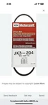 Serpentine Belt Motorcraft JK3-274 Fits 96-98 Ford Contour 2.5L-V6. Fixed Price $24.00.