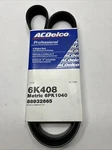 Nos Acdelco Serpentine Belt 20MMX1054MM Oc- 6PK1040 #6K408 Gm #88932665. Fixed Price $29.95.
