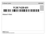 Genuine Bmw Ribbed V-belt 11-28-7-628-651 New. Fixed Price $41.05.
